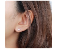 Water Drop Shaped with CZ Stones Stud Earring STS-2764